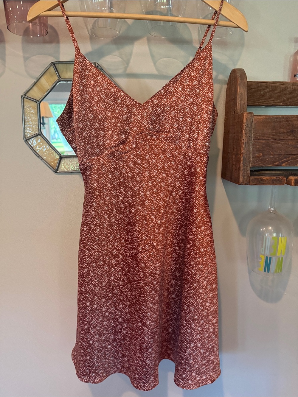 Abercrombie & Fitch Rust Floral Slip Dress